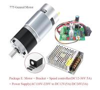 12V24V 775 DC electronic starter 8RPM~1600RPM 775 Planetary Geared electronic starter Slow Speed Adjustable High Torque 42mm Brushed Gear electronic starter AUOQKQUT(Package E,85RPM_DC 24V)