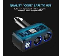 12v24v Dual Usb Car Charger Socket Splitter Adapter with 2 Cigarette Sockets and Led Indicator 60w Power Output Adjustable