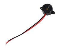 12VDC Electronic Buzzer Alarm, 85 to 95 decibels Active Piezo Electronic Buzzer Alarm Continuous Sound Cable Length 100mm, Black