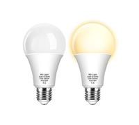 12W E27 Dawn Till Dusk Light Bulbs, ES Screw Light Sensor LED Bulbs, Warm White 3000K, Smart Automatic On/Off, Outdoor Indoor Lighting Bulb for Porch, Garden, Yard, Patio, 2 Pack