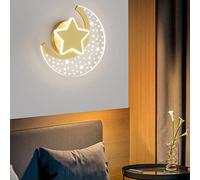 12W LED Indoor Wall Lamp Children's Room Dimmable Wall Light Moon Children's Lamp Star Night Light Wall Boy Girl Bedroom Bedside Lamp Aluminum Wall Lighting Acrylic Lampshade 3000K-6000K