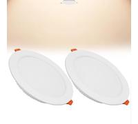 12W LED Recessed Ceiling Spotlights, 4000K Neutral White Ultra Slim Panel Light, Cut Φ110-130mm, AC110-240V Round Downlights for Living Room Office, 2 Pack