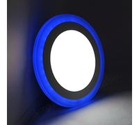 12w Round Recessed LED Ceiling Panel Light Dual Colour Cool White Blue Ring