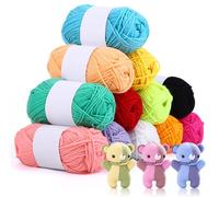 12x 10g Acrylic Yarn Knitting Wool Crochet Yarn, Ideal for Beginners, Kids Crafts, Small Projects