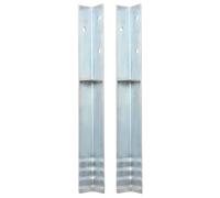 12x/2x L-shaped Ground Anchors Galvanised Steel 5x5x50cm Stabilising vidaXL