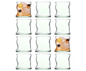 12x 340ml Aware Amorf Recycled Glass Tumblers Green Drinking Glasses Set