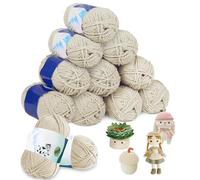 12X 50g Acrylic Knitting Yarn,Skeins Assorted Soft Yarn for Crocheting, Perfect for Any Crochet and Knitting Mini Project, Ideal for Beginners, Kids Crafts-Milk White