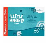 12x ASDA Little Angels Plastic Free Fragrance Free Sensitive Wipes 60 Pack