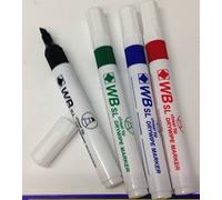 12x ASSORTED SL WHITEBOARD FLIPCHART CHISEL TIP MARKER PENS. 3 EACH OF BLACK, BLUE, RED AND GREEN. CHISEL TIP. DRYWIPE. 3 PACKS OF 4 ASSORTED PENS