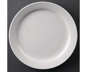 12X Athena Hotelware Narrow Rimmed Service Plates 6 1/2 In/165mm Porcelain White