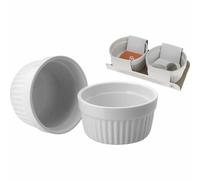 12x Baking Dishes 8.5cm 2 Set White Casserole Cookware Creme Brulee Pie
