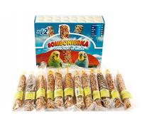 12x Bird Collection of Sticks Pet Birds Food Budgie Seed Bundle Treats Small Parrots Parakeet Finches Canaries Tropical Fruits/Eggs/Fruit/Honey/Forest Fruits/Biscuits Flavors Snacks