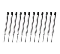 12x Black Parker Compatible Ballpoint Pen Refills, Fine tip (0.5mm) G2 Style