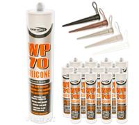12 x White WP70 Silicone Sealant Low Modulus Builders External Windows Doors Upvc Wood