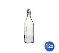 12x Bormioli Rocco Bottles Swing Square with Hermetic Cap