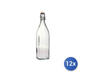 12x Bormioli Rocco Bottles Swing Square with Hermetic Cap