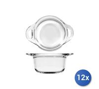 12x Bormioli Rocco Buffet Pots, Glass, Transparent, 14 cm