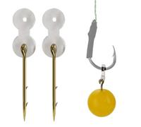 12x Carp Boilie Bait Spike for Fishing Sting Pin With Clear Rubber Corn Ronnie Hair Rig Feeder Tackle