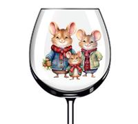 12x Christmas Mouse Family Tumbler Wine Glass Bottle Vinyl Sticker Decals m617