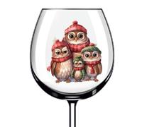 12x Christmas Owl Family Tumbler Wine Glass Bottle Vinyl Sticker Decals m625