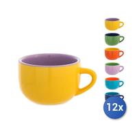 12x Coffee Cups Home Samba In Ceramic Without Saucers Assorted Colors Cc115