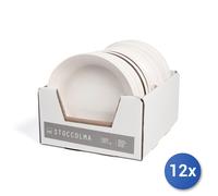 12x Deep Plates In Stoneware Stockholm, White, 22cm