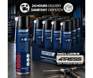 12x DINITROL 1000 Car Underbody Clear Corrosion Cavity Protection 500ml SPRAY+Ai