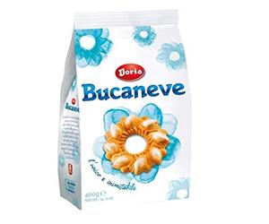 12x Doria Bucaneve Shortbread with Sugar Cookies Biscuits Snack 400g in Envelope
