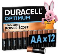 12x Duracell AA Ultra Optimum Alkaline Batteries - LR6, MX1500, MN1500, Mignon