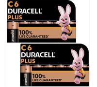 Duracell Plus C Battery Alkaline 100% Life Pack of 6 5009814 DU14191
