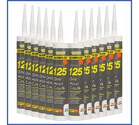 12X Everbuild 400ml White One Hour Decorators Flexible Caulk - 1 Box
