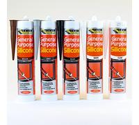 12X Everbuild General Purpose White Silicone Sealant Anti Fungal