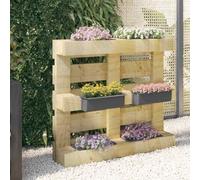 12x Flower Boxes for Euro Pallets Grey PP Raised Bed Patio Planter vidaXL
