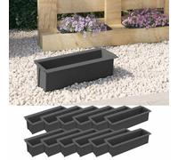vidaXL Flower Boxes for Euro Pallets 12 pcs Grey 36x13.5x9.5 cm PP, Grey