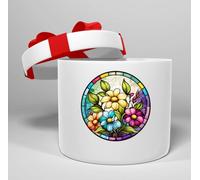 12x Flower Stained Glass Tumbler Wine Glass Bottle Vinyl Sticker Decals m041