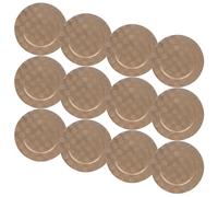 (12x Gold Box Weave) 33cm Charger Plates Set Silver Gold 3D Placemats Box Mosaic Weave Pyramid Design