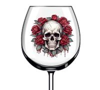 12x Gothic Skull Flowers Tumbler Wine Glass Bottle Vinyl Sticker Decals m768