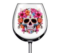 12x Halloween Gothic Sugar Flower Skull Colourful Wine Glass Bottle Tumbler Nursery Laptop Van Car Party Decor Vinyl Sticker Decal a18537