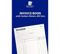 12x Invoice Books with Carbon Sheet - A5 Full Size | 1-80 Pages Per Book | Duplicate Copies | Receipt & Order Book for Business Transactions