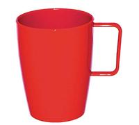 Olympia Kristallon Polycarbonate Plastic Handled Beakers Set 284 ml (Pack of 12), Red, Unbreakable & Shatterproof, Picnic Cups, Cold & Hot Drinks up to 100°C, Dishwasher Safe, CE289