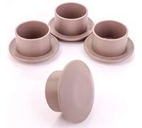 12x Large 50mm Beige Castor Cup Smooth Glides - Floor/Chair Leg Protection Casters