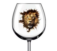 12x Lion Peeking Through Hole Wine Glass Bottle Van Vinyl Sticker Decals a9384