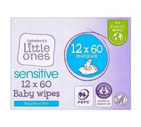 12x Little Ones Sensitive Fragrance Free Wipes 60 Pack