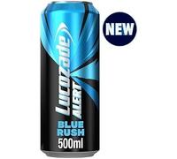 12x Lucozade Alert Blue Rush Can 500ml
