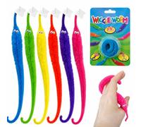 12x Magic Twisty Wiggle Worm Toys with Invisible String, 22mFuzzy Plush Worm on a String, Magic Trick Party Bag Fillers, Carnival Prizes, Classroom Rewards, Novelty Toys for Kids & Adults