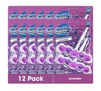 12x Max Flush 5 Lavender Toilet Rim Block Cleaner (Twin Pack)
