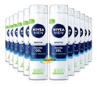 12x Nivea Men Sensitive Skin Shaving Gel 200ml Chamomile & Witch Hazel Extract