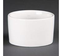 12X Olympia Whiteware Contemporary Ramekins 90mm Porcelain Dishes Bakeware