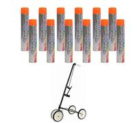 12x Orange Floor Line Marker Spray Paint & 1x 4 Wheel Line Marker Spray Paint Applicator.For Schools, Sports Surfaces, Industrial marking,Safety Marking (Orange Aerosols x12 & x1 4 Wheel Applicator)