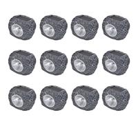 12x Outdoor Solar Powered LED Spotlight Stone Shape Garden Lamp Light vidaXL